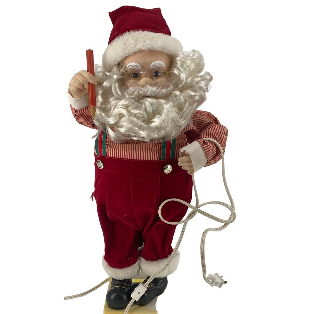 1990 Original Telco Creations Motion-ettes Animated 24" Santa Checking His List